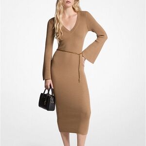 Michael Kors Tan Long Sleeve Dress